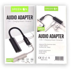 GREEN ON Splitter iPhone-Adapter Lightning Audio-Buchse 2 in 1 Audio